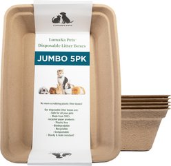 LumaKa Pets Disposable Cat Litter Box, 5 count, Jumbo: 21.0 x 15.5 x 5.3-in