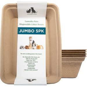LumaKa Pets Disposable Cat Litter Box, 5 count, Jumbo: 21.0 x 15.5 x 5.3-in
