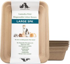 LumaKa Pets Disposable Cat Litter Box, 5 count, Large: 16.7 x 12.8 x 4.1-in slide 1 of 8
