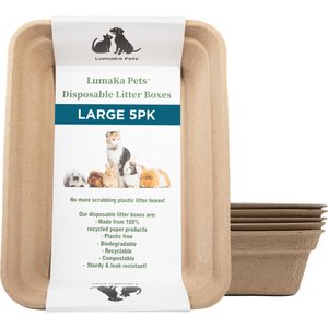LumaKa Pets Disposable Cat Litter Box, 5 count, Large: 16.7 x 12.8 x 4.1-in