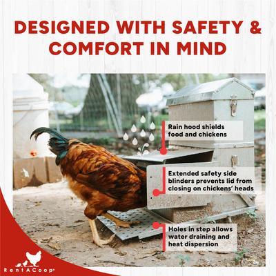 Show full view: RentACoop Automatic Metal Poultry Treadle Feeder, 40-lb slide 2 of 9