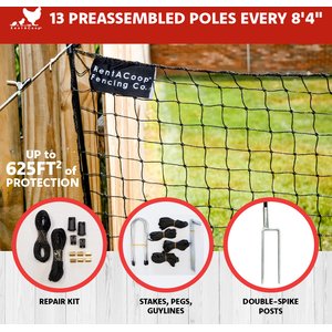 RentACoop Poultry Fence, Black, 48-in x 100-ft roll