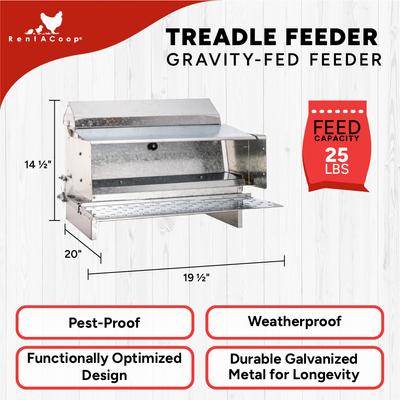 Show full view: RentACoop Automatic Metal Treadle Chicken Feeder, 25-lb slide 5 of 9