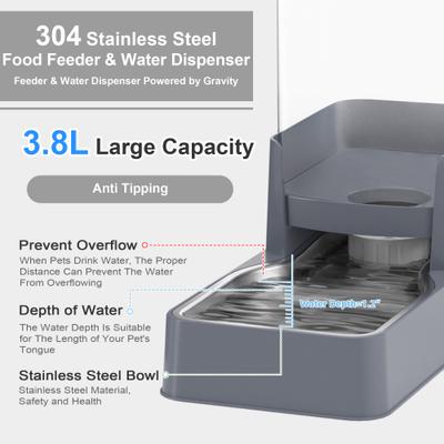 Show full view: Modign Gravity Refill Pet Feeder & Waterer, Gray, 1-gal slide 3 of 8