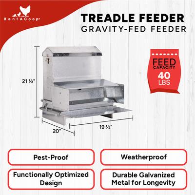 Show full view: RentACoop Automatic Metal Poultry Treadle Feeder, 40-lb slide 5 of 9