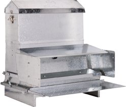 RentACoop Automatic Metal Poultry Treadle Feeder, 40-lb