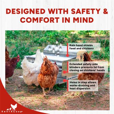 Show full view: RentACoop Automatic Metal Treadle Chicken Feeder, 25-lb slide 2 of 9