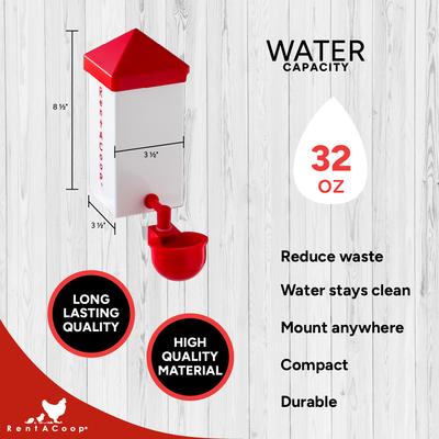 Show full view: RentACoop Automatic Poultry Waterer, 32-oz slide 2 of 7
