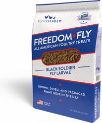 FlockLeader Freedom Fly All American Dried Black Soldier Fly Larvae Poultry Treats, 5-lb bag