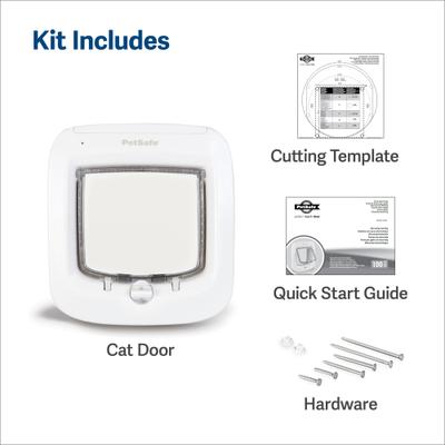 Show full view: PetSafe 4-Way Locking Microchip Entry Cat Door, White slide 5 of 9