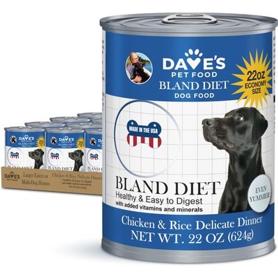 Dave's Pet Food Dave's Pet Food Restricted Bland Diet Sensitive Stomach Digestive Care Chicken & Rice Canned Wet Dog Food, 22-oz, case of 12