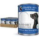 Dave's Pet Food Restricted Bland Diet Sensitive Stomach Digestive Care Chicken & Rice Canned Wet Dog Food, 13.2-oz, case of 12