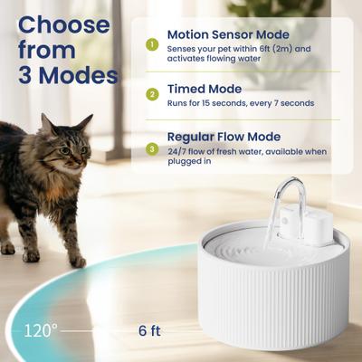 Show full view: PawsPik CeramiFlow Ceramic Battery-Operated Faucet Dog & Cat Water Fountain, White, 9-cup slide 3 of 11