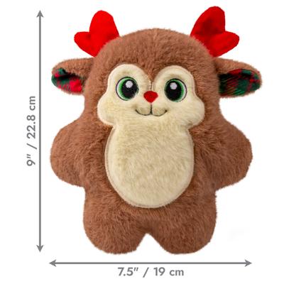Show full view: KONG Christmas Holiday Snuzzles Reindeer Dog Toy, Assorted Colors, Medium slide 3 of 8