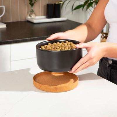 Show full view: Waggo Corky Non-Slip Removable Cork Base Dog & Cat Bowl, 4-cup, Black slide 3 of 8