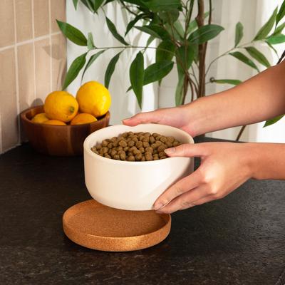 Show full view: Waggo Corky Non-Slip Removable Cork Base Dog & Cat Bowl, 4-cup, Black slide 5 of 8