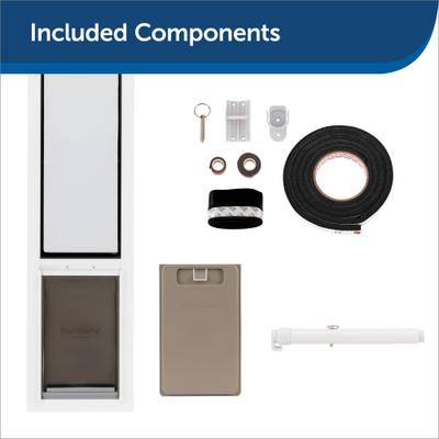 Show full view: PetSafe Extreme Weather Sliding Glass Cat & Dog Door, White, Large slide 7 of 9