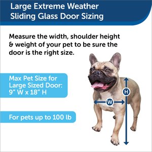 PetSafe Extreme Weather Sliding Glass Cat & Dog Door, White, Large