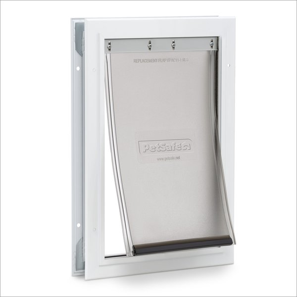 PETSAFE Wall Entry Dual Flap Pet Door with Closing Panel, White