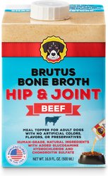 Brutus Broth Beef Bone Broth Hip & Joint with Glucosamine Grain-Free Dog Food Topper, 16.9-oz box​