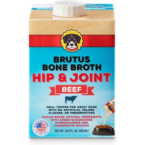 Brutus Broth Beef Bone Broth Hip & Joint with Glucosamine Grain-Free Dog Food Topper, 16.9-oz box​