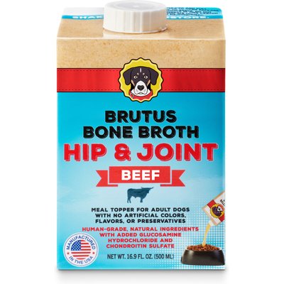 Brutus Broth Brutus Broth Beef Bone Broth Hip & Joint with Glucosamine Dog Food Topper, 16.9-oz box​
