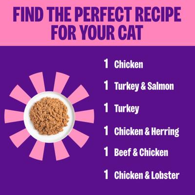 Show full view: Wellness Complete Health Pate Sampler Pack Grain-Free Natural Wet Cat Food, 3-oz can, case of 6 slide 3 of 11