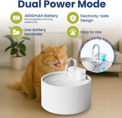 PawsPik CeramiFlow Ceramic Battery-Operated Faucet Dog & Cat Water Fountain, White, 9-cup slide 2 of 9