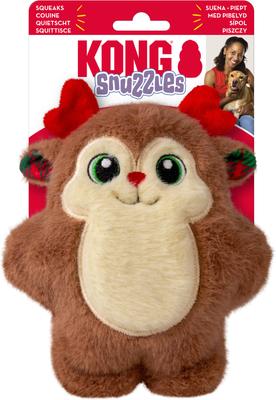KONG Holiday Snuzzles Reindeer Dog Toy, Assorted Colors