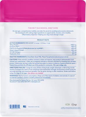 Show full view: Native Pet Hip & Joint Advanced Care Powder Supplement for Dogs, 25.4-oz slide 3 of 10