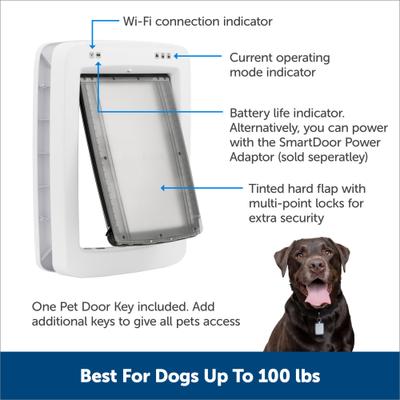 Show full view: PetSafe NEVER RUST SmartDoor Connected Pet Door, White, Large slide 6 of 12