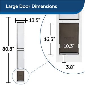 PetSafe Extreme Weather Sliding Glass Cat & Dog Door, White, Large