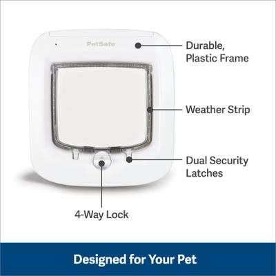 Show full view: PetSafe 4-Way Locking Microchip Entry Cat Door, White slide 3 of 9