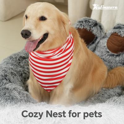 Show full view: Kylinsure 55-in Round Plush Orthopedic Donut Dog & Cat Bed, Grey slide 6 of 8