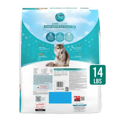 Show full view: Purina ONE LiveClear Allergen-Reducing Formula Chicken Flavor Dry Cat Food, 14-lb bag slide 3 of 12