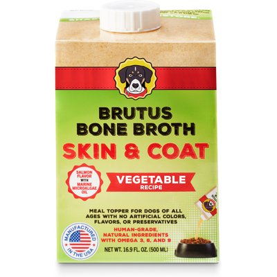 Brutus Broth Brutus Broth Vegetable Skin & Coat with Salmon Flavor Grain-Free Dog Food Topper, 16.9-oz box