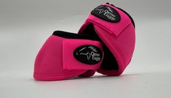 ORTHO EQUINE Horse Bell Boots, Hot Pink, Medium