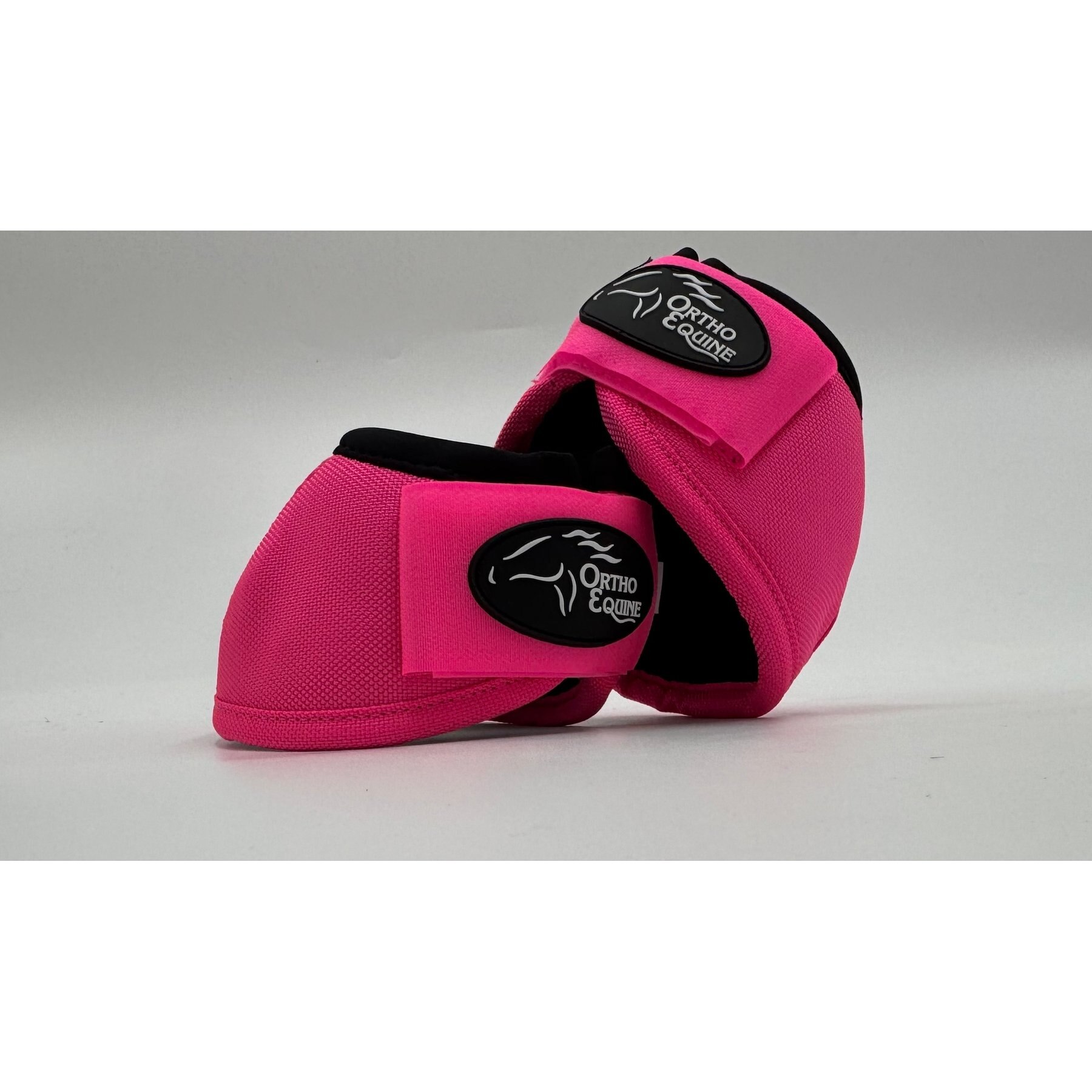 ORTHO EQUINE Horse Bell Boots, Hot Pink, Medium