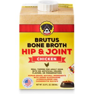 Brutus Broth Chicken Bone Broth Hip & Joint with Glucosamine Grain-Free Dog Food Topper, 16.9-oz box​