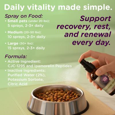 Show full view: PawTides Forever Young Spray Skin & Coat Supplement for Dogs, 2-fl oz slide 4 of 4