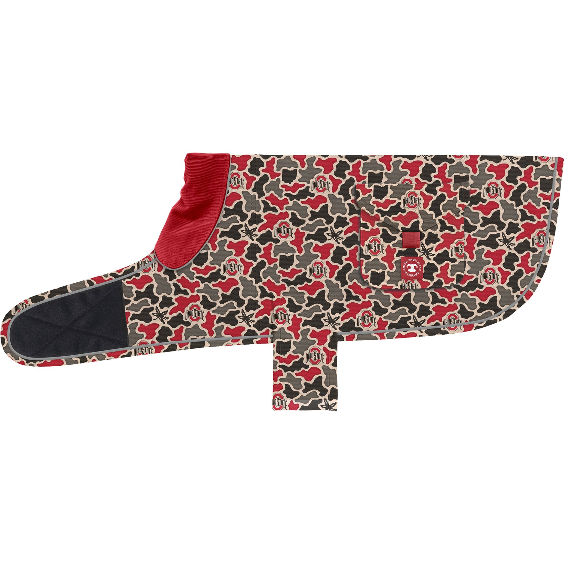 Amigo Provisions Canvas Dog Jacket, Ohio State Buckeyes, Medium
