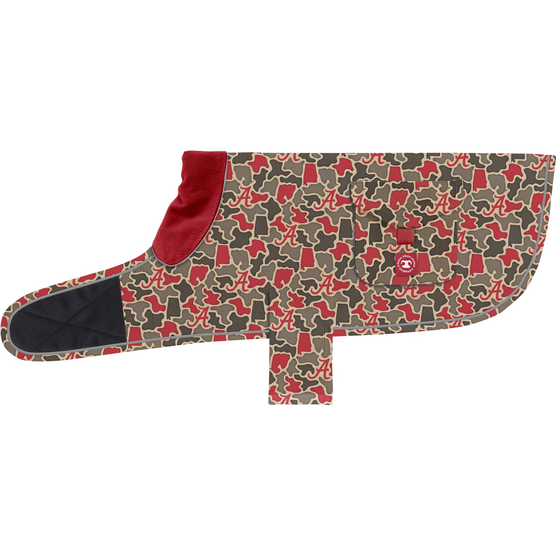 Amigo Provisions Canvas Dog Jacket, Alabama Crimson Tide, Large