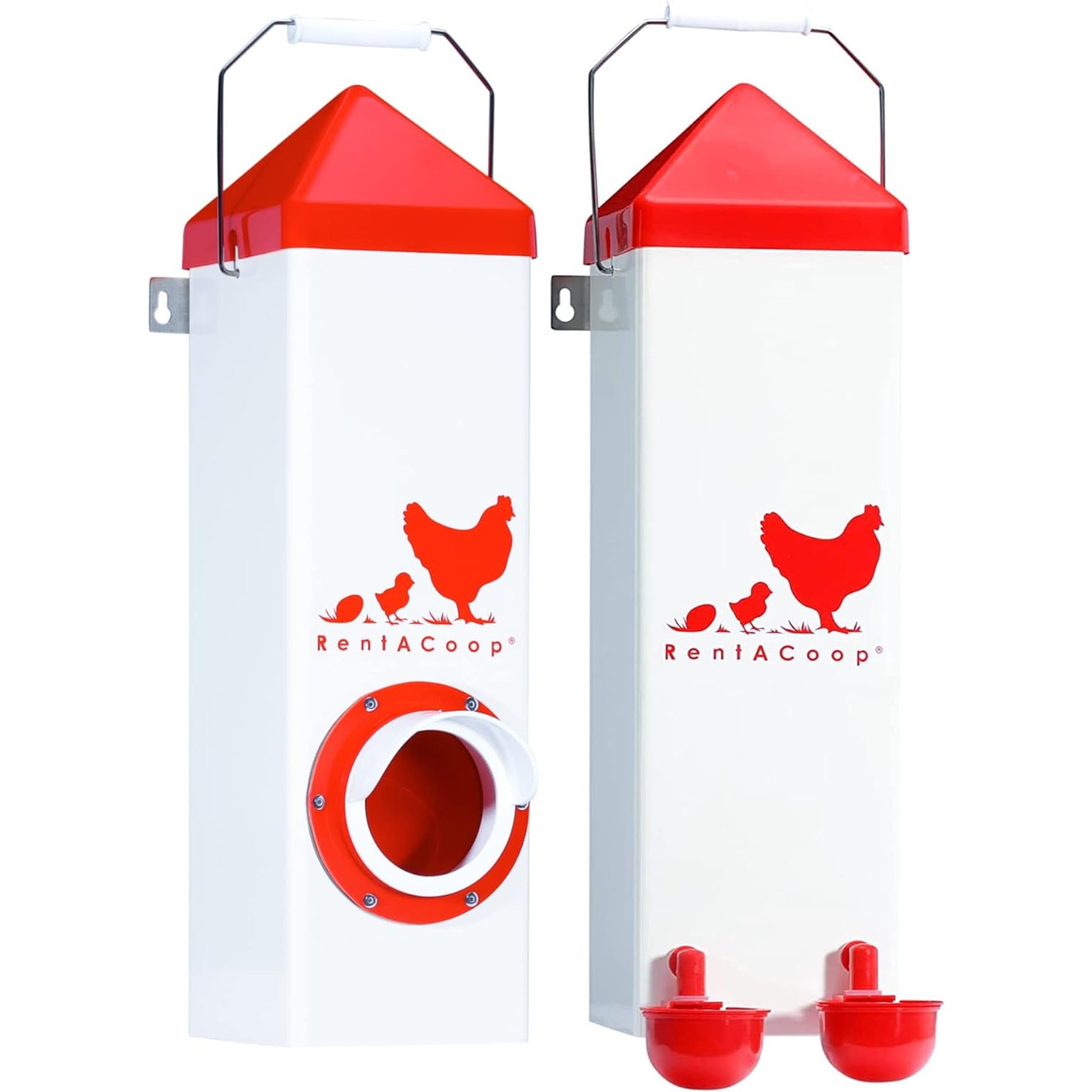 RentACoop Chicken Feeder & Waterer Set, 10-lb & 2-gal
