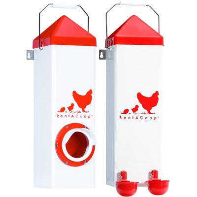 RentACoop RentACoop Chicken Feeder & Waterer Set, 10-lb & 2-gal