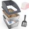 Show in main carousel: Invenho Stainless Steel Non Clumping High Sided Cat Litter Box with Lid, XX-Large: 22.85-in, Dark Gray slide 1 of 9