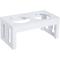 Show in main carousel: AOSTIRMOTOR 23-in Modern Wooden Heavy Duty Dog Food Bowl Elevated Feeding Station, Small: 2-cup, White slide 8 of 9