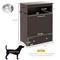 Show in main carousel: AOSTIRMOTOR PawHut Dog Feeder Station Storage Cabinet with Raised Bowls & Hanger, Small: 2-cup, Brown slide 7 of 8
