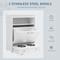 Show in main carousel: AOSTIRMOTOR PawHut Dog Feeder Station Storage Cabinet with Raised Bowls & Hanger, Small: 2-cup, White slide 9 of 9