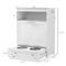 Show in main carousel: AOSTIRMOTOR PawHut Dog Feeder Station Storage Cabinet with Raised Bowls & Hanger, Small: 2-cup, White slide 3 of 9