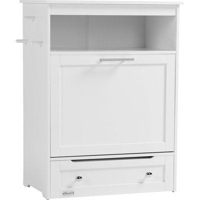 AOSTIRMOTOR AOSTIRMOTOR PawHut Dog Feeder Station Storage Cabinet with Raised Bowls & Hanger, Small: 2-cup, White
